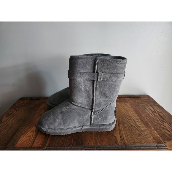 Bearpaw Val Short Gray Suede Women Fur lined Winter Boots sz 9 - Picture 1 of 6